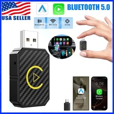 Wireless 2in1 CarPlay & Auto Adapter Dongle For iPhone/Android  Plug &Play