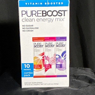 Pureboost Energy Drink Mix Variety Pack 10 Servings Sugar Free Vegan Keto