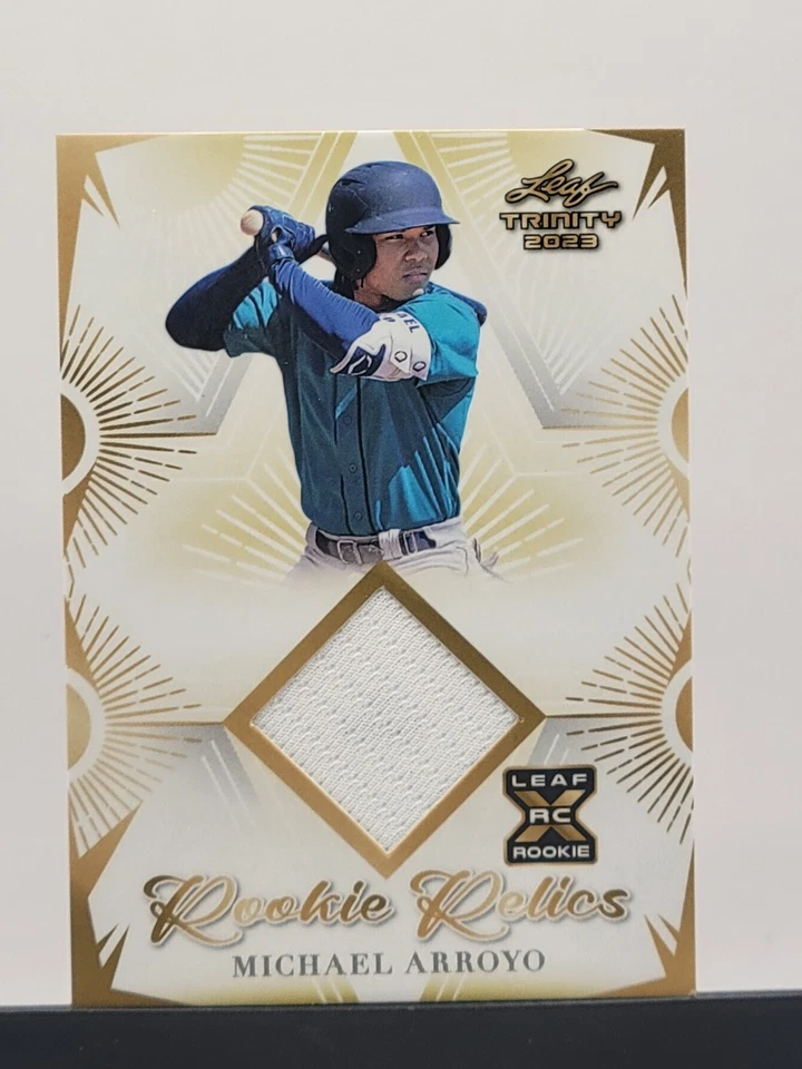 2023 Leaf Trinity Mega Jersey Relics Michael Arroyo RC #RR-36 Mariners Prospect - Image 4 of 4