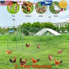20X10FT Large Walk in Chicken Coop Backyard Hen House Outdoor Farm Poultry Cage