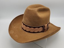 John B. Stetson XXX 3X Beaver Cowboy Western Hat - Tawny Brown w/ Woven Band