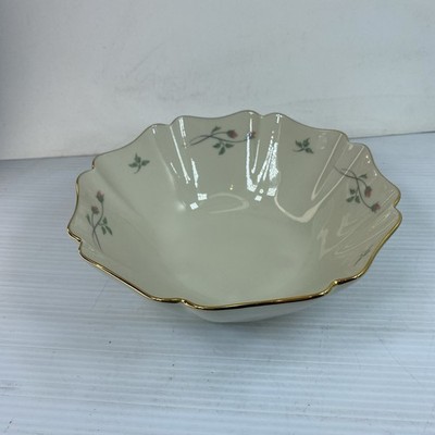 Lenox Rose Manor China Gold Trim Metropolitan Serving Bowl Scalloped 8 1/2 