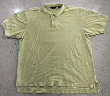 Scott Barber Mens Polo Shirt Size XL Yellow 100% Pima Cotton Casual Classic