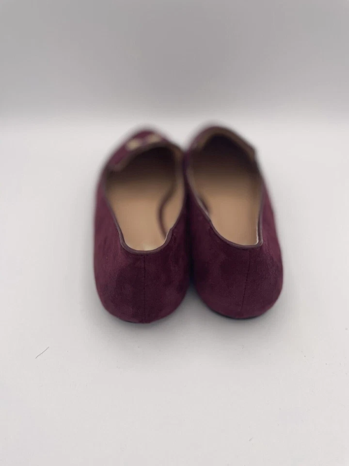 Mocasín plano C. Wonder Cheer para mujer talla 8,5 rojo gamuza sin cordones conversacional Foto 3 de 4