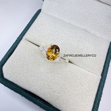 Natural Citrine Ring, 925 Sterling Silver, Anniversary Ring, Purpose Ring