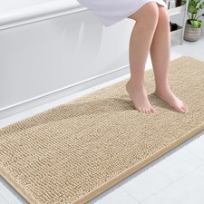 OLANLY Bathroom Runner Rugs 59x24, Extra Soft Absorbent 59" X 24", Beige