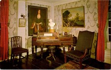 House of Seven Gables Salem MA Parlor Scene Spinet Piano Postcard