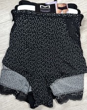 MAIDENFORM Women  s 3-Pair Boyshort BLACK WHITE Underwear Panties Polyester XL 8