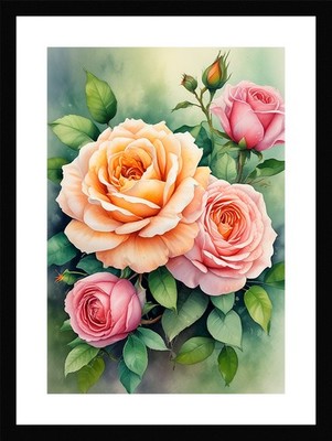 Gelassene Rosen gerahmtes Wandbild Poster Leinwanddruck Bild