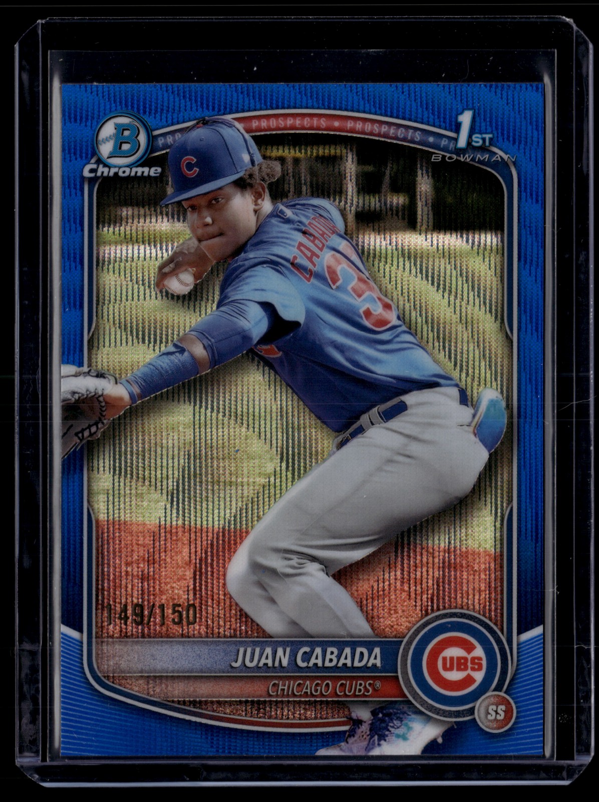 2025 Bowman Chrome #BCP-207 Juan Cabada Prospects Blue Wave #/150