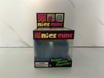 Authentic Needoh Nice Cube Swirl Blue Super Solid Squish 100% Authentic NEU