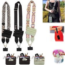 Clip and Go Phone Strap with Wallet Pouch Adjustable Phone Lanyard Crossbody