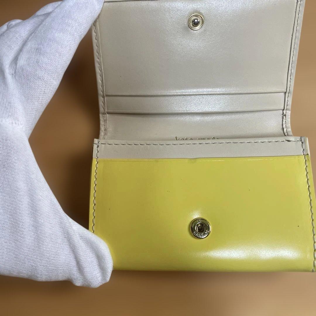 Kate Spade business card holder, yellow leather thumbnail 3