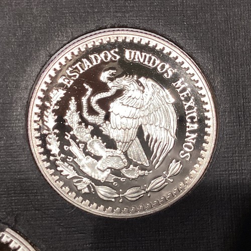 Mexiko 1993 Silber Libertad Onzas 5 Münzen Proof Set mit Etui & Geldbörse und COA SELTEN - Bild 7 von 14