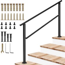 VIVOSUN Iron Outdoor Handrail,3-4 Step Stair Railing, 54"x36" Fits 1 to 4 Steps