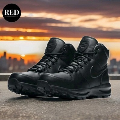 Nike Manoa Leather Boots Water Resistant Black 454350-003 - Men's Size 9.5