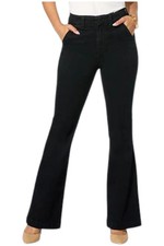 DG2 by Diane Gilman Women's New Classic Stretch Flare Jean Black