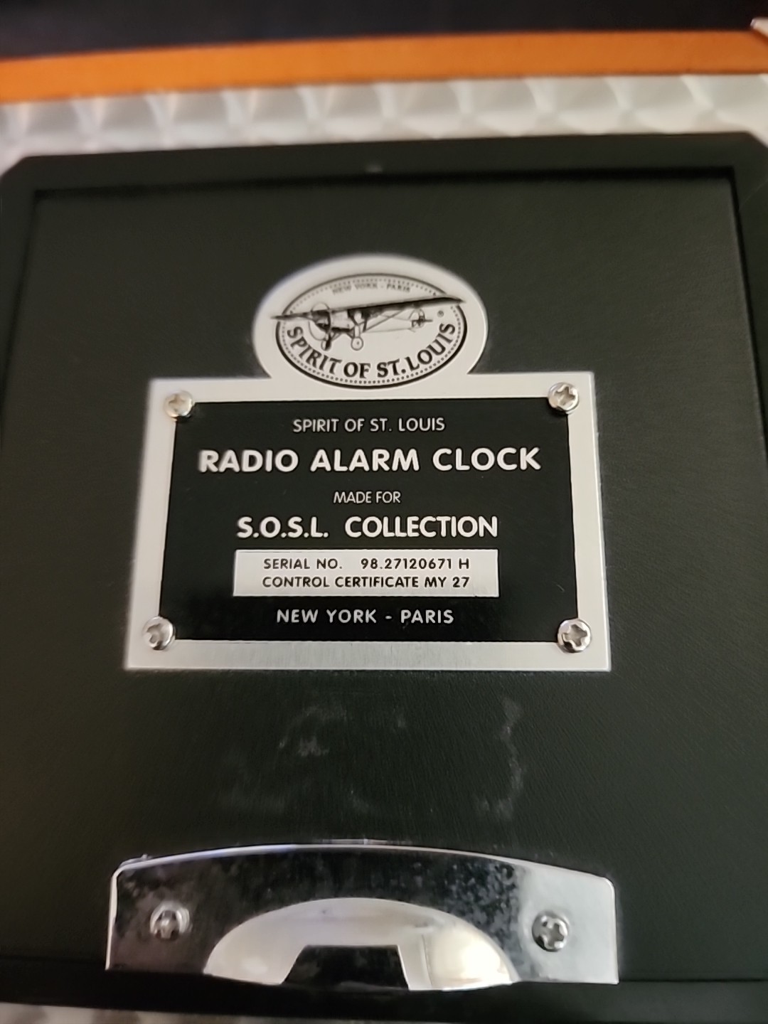 Spirit of St. Louis Radio Alarm Clock Aviator Flight Case S.O.S. L. Collection