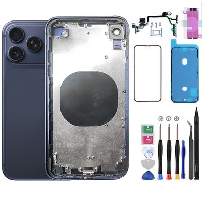 DIY Housing For iPhone XR to 17 Pro with Repair Tool Kit（Blue