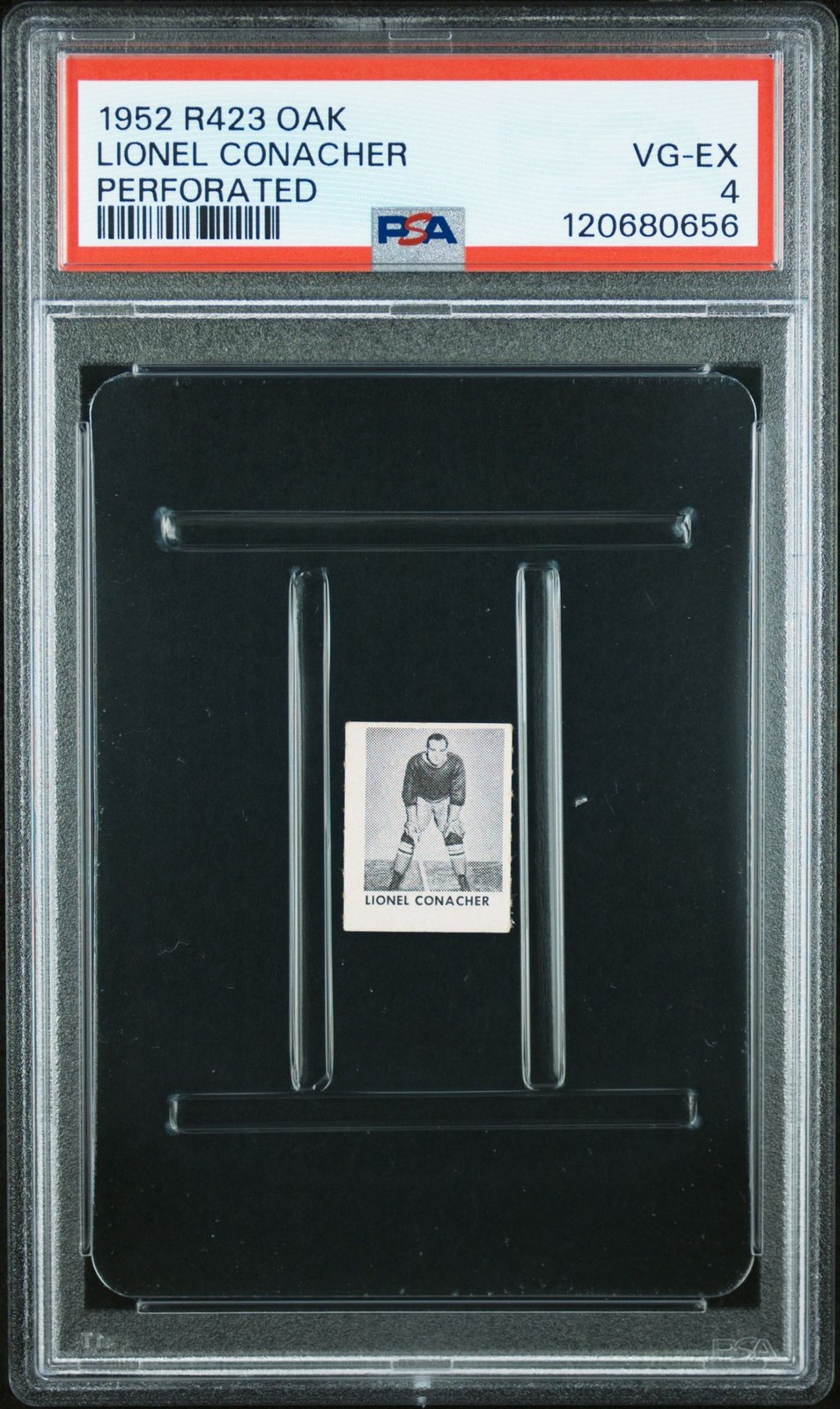 1952 R423 Oak Perforated Lionel Conacher PSA 4 RARE BUBBLE GUM VENDING MACHINE