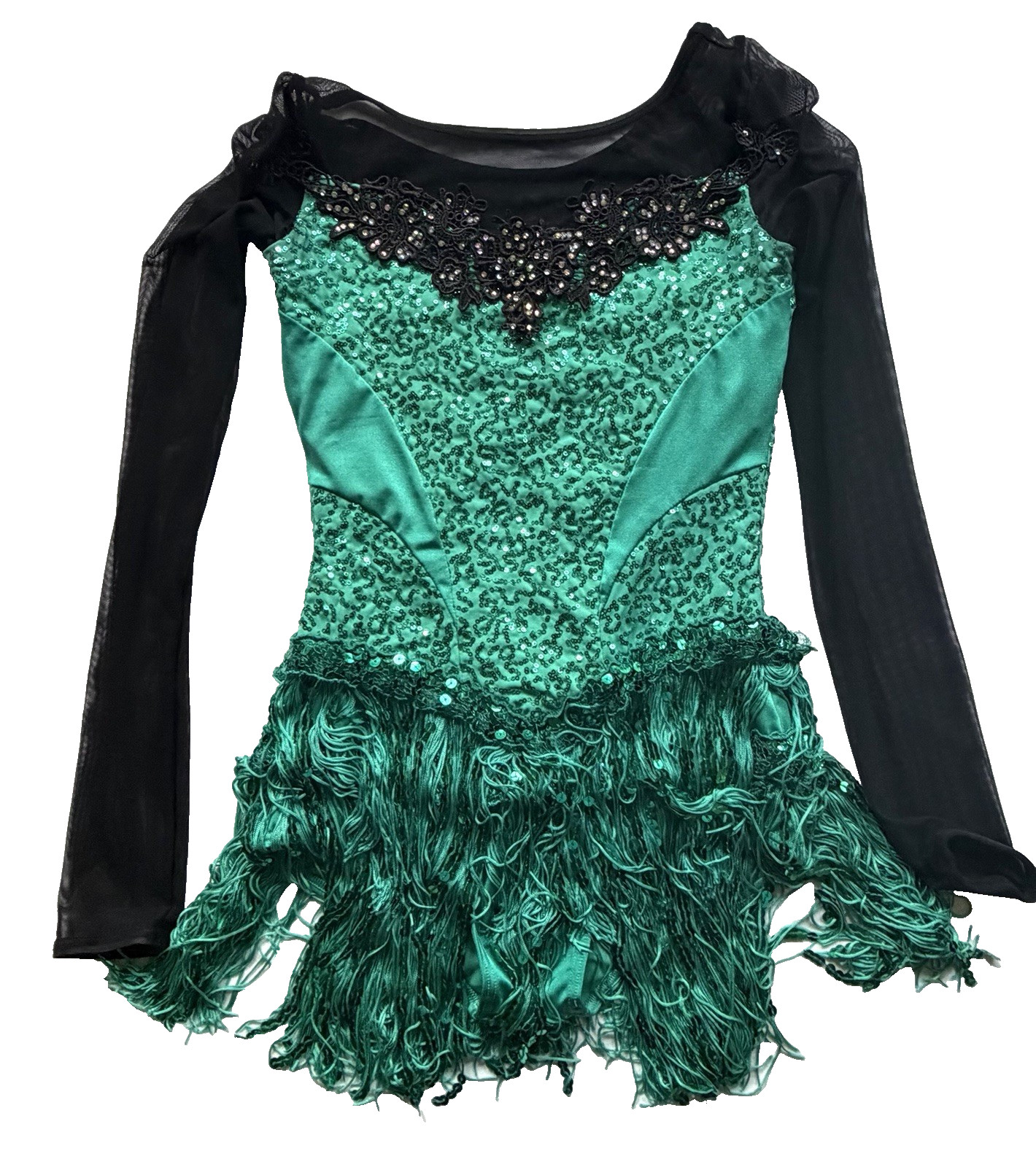 Weissman Beaded Unitard Dance Costume Bright Blue… - image 1