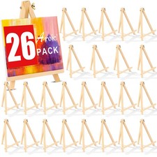 26 Pack 9 Inch Wood Easels, Easel Stand for Painting Canvases, Art, and Craft...