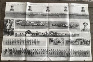 MASSIVE 1918 PRINT WWI WORLD WAR 1 CANADA NEW BRUNSWICK REGIMENT SUSSEX PHOTOS