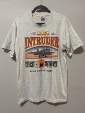 Vintage 1993 USMC Men Large Cherry Point Grey Shirt Made In USA Marine Classic