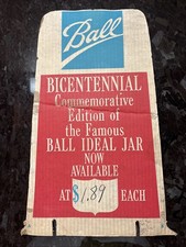 Vintage Ball Mason Jar Display Cardboard Sign Bicentennial Edition 20” X 13”