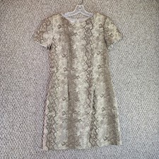 Karin Stevens Dress Womens Sz 12 Short Sleeve Rear Zip Stretch