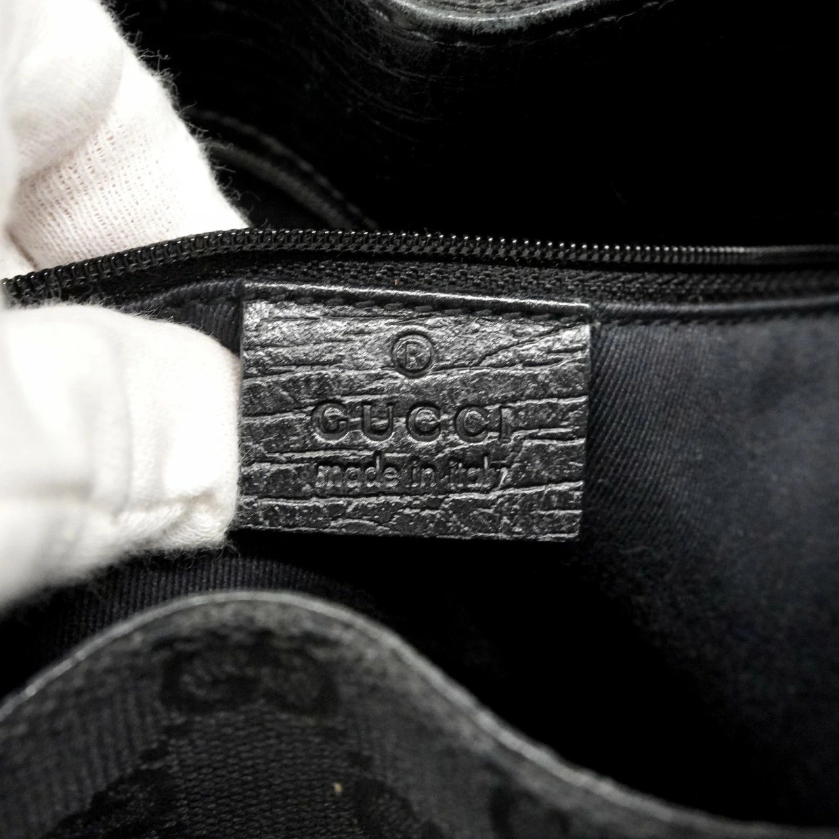 Gucci GG Canvas Handbag 107757 Black Silver Hardware Women thumbnail 5