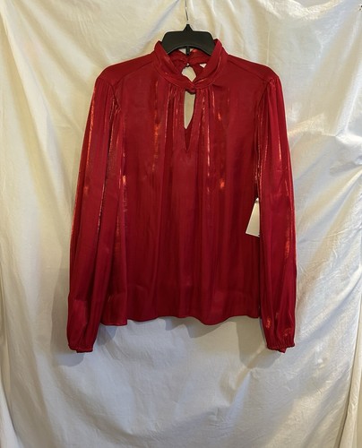 Nine West leichte Bluse Damen XXL rot Drehkragen Langarm Neu mit Etikett - Bild 1 von 11