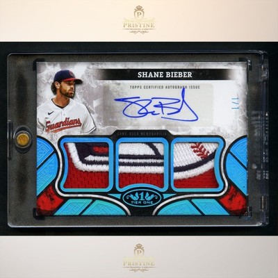 SHANE BIEBER 2025 Topps Tier One 1/1 Relics Triple Patch Auto #AT1R-SB 2S