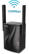 Rock Space 12Mbps WiFi Repeater AC1200 WiFi Range Extender Black