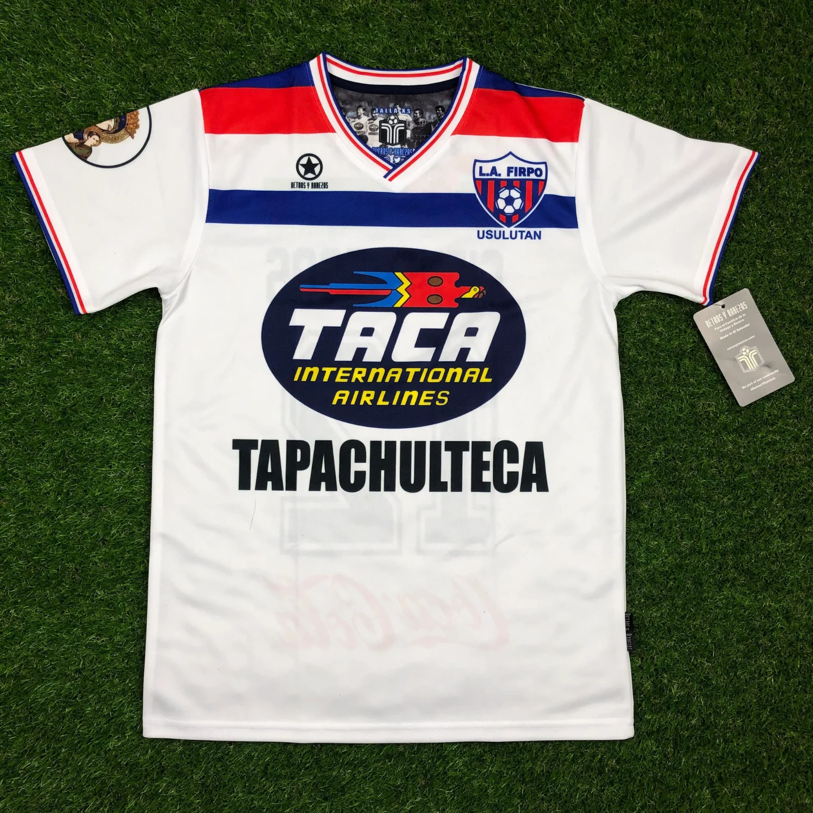 LA Firpo Mens Retro Soccer Jersey, 1992 Taca, Cienfuegos #12 (Tallaje Grande)