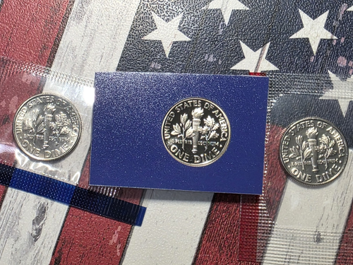 2005 PDS Roosevelt dimes--"Satin" Finish in Mint Cello +Proof   "FREE SHIPPING" - Picture 2 of 2