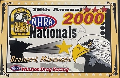 VRHTF NHRA SUPER COOL 19TH ANNUAL 2000 COLONEL'S NATIONALS'' 4'' X 6'' STICKER