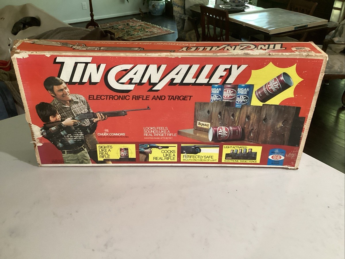 1976 Tin Can Shooting Alley Game Ideal Toys Chuck Connors - Not