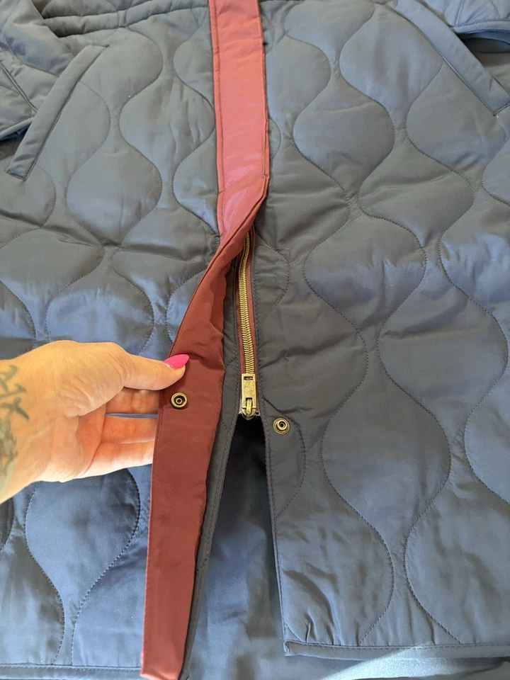 Лето соли длинное пальто размер M темно-синий бордовый цвет блок молнии кнопка новый с Ярлыками - Изображение 3 из 4