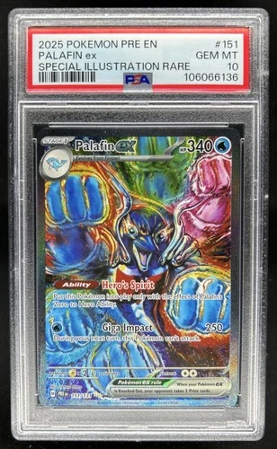 2025 Pokemon Prismatic Evolutions Palafin ex #151/131 PSA 10 GEM MINT