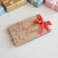 Personalised Wood Party / Celebration Guest Book. Engraved. Made to Order.  A5