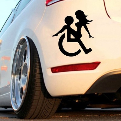 Disabled Person Wheelchair Car Bumper Sticker Vinyl Decal Car Accessories