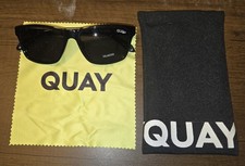 Quay Square lenses with UV protection, oversize black polarized level up large