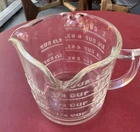 Vintage Hazel Atlas  Glass 1 Cup Measuring Cup  3 Pour Spouts With Handle