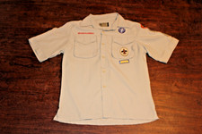 Boy Scouts of America BSA Youth Shirt Tan Large Vented Poly Microfiber Soft