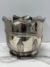 Antique Silver Plated Wine Cooler Cache Pot Champagne Bucket 714-9