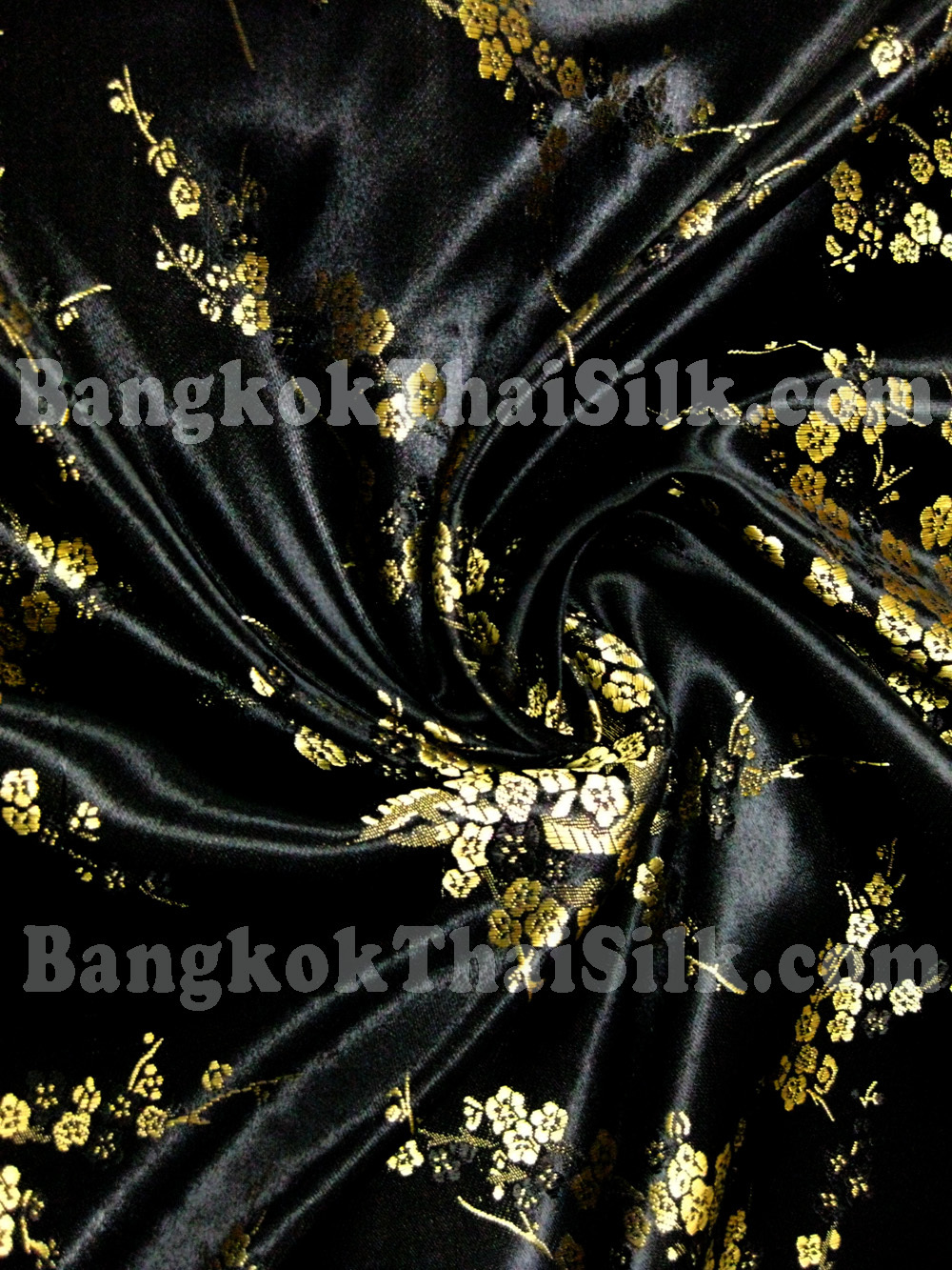 Gold Black Gingham Shantung 683 Fabric