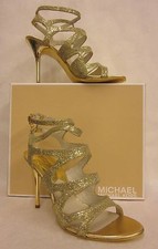 Michael Kors Yvonne Ankle Strap Gold Sandal - Size 9