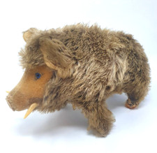 STEIFF WILDSCHWEIN | 26cm Tier | Vintage Rarität | Mit Knopf & Brustschild