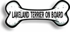 Dog on Board Lakeland Terrier Bone Car Magnet Bumper Sticker 3"x7"